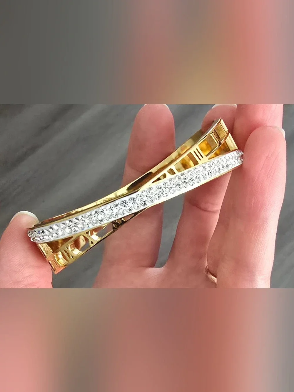 Gold-Tone Crystal Accent Women's Bracelet
